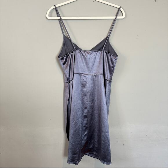 Lulus Forever Your Girl Slate Blue Satin Bodycon Dress NEW - Picture 11 of 11